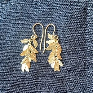 14k Gold Filled Leaf Dangle Earrings